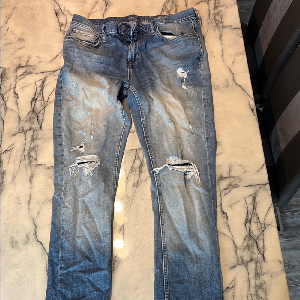 Old Navy Slim Blue Jeans with Minimal Distressing